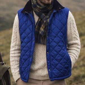 BARBOUR Cagney Quilted Gilet Vest Royal Blue | Sam Heughan Collection | Men’s